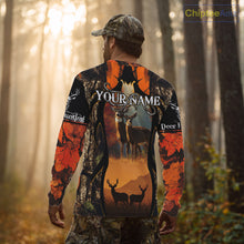 Load image into Gallery viewer, Orange Camo Whitetail Deer Hunting Shirt Custom name for Fall Season, Perfect Gifts for Hunters NBT04