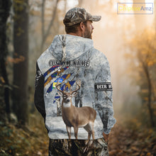 Load image into Gallery viewer, Snow Camo Deer Hunting Shirt, Pennsylvania Flag, Whitetail Hunters NBT13
