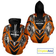 Load image into Gallery viewer, Deer Hunting Shirts Burnt Orange Camo With Deer Skull - Best Gift Ideas for Hunter NBT20