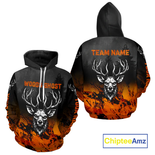 Deer Hunting Shirt Wood Ghost Orange Camo 3D All Over Print  NBT21
