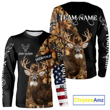 Load image into Gallery viewer, Whitetail Deer Hunting Shirt Camo With US Flag And Buck Head  – Best Hunter Gift NBT22