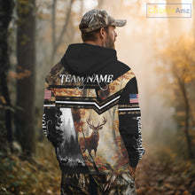 Load image into Gallery viewer, Red Deer Hunting Autumn Camo Custom Name American Flag - Best Gift Ideas for Hunters NBT40
