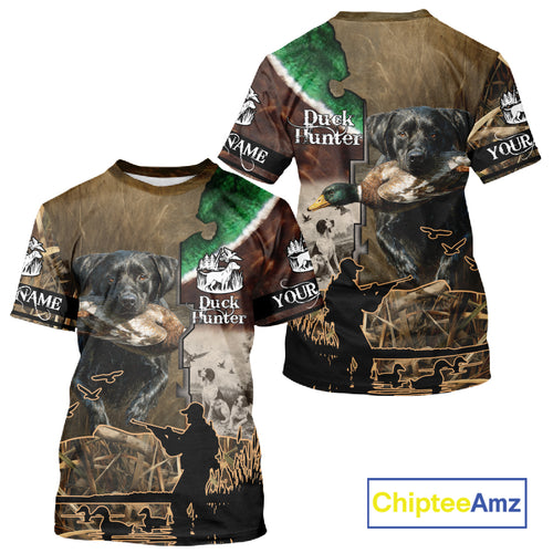 Duck Hunting with Dog Black Labs 3D All Over Printing Shirts for Men, Gifts for Duck Hunters NBT45