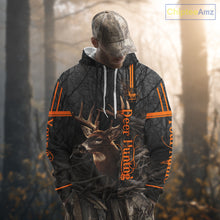 Load image into Gallery viewer, Custom Shadow Buck Black Camo Deer Hunting Shirts for Men, Deer Hunting Crew Clothes NBT54