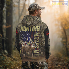 Load image into Gallery viewer, Beautiful Patriotic Camo Deer Hunting Shirt with US Flag, Hunting Outfit, Gifts for Hunters NBT58