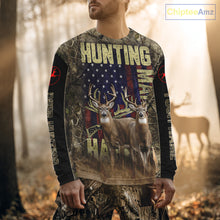 Load image into Gallery viewer, Beautiful Patriotic Camo Deer Hunting Shirt with US Flag, Hunting Outfit, Gifts for Hunters NBT58