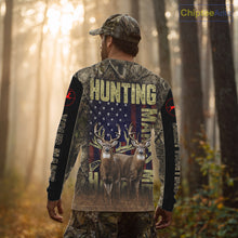 Load image into Gallery viewer, Beautiful Patriotic Camo Deer Hunting Shirt with US Flag, Hunting Outfit, Gifts for Hunters NBT58