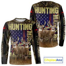 Load image into Gallery viewer, Beautiful Patriotic Camo Deer Hunting Shirt with US Flag, Hunting Outfit, Gifts for Hunters NBT58