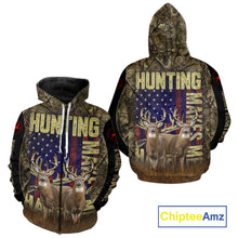 Load image into Gallery viewer, Beautiful Patriotic Camo Deer Hunting Shirt with US Flag, Hunting Outfit, Gifts for Hunters NBT58