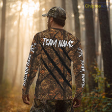 Load image into Gallery viewer, Personalized Brown Camo Deer Hunting Shirt with US Flag &amp; Deer Buck, Hunter Gifts NBT59