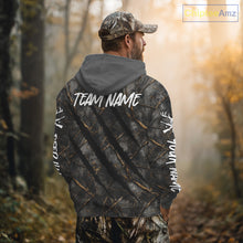 Load image into Gallery viewer, Personalized Dark Camo Deer Hunting Shirt with US Flag &amp; Deer Buck, Hunter Gifts NBT60