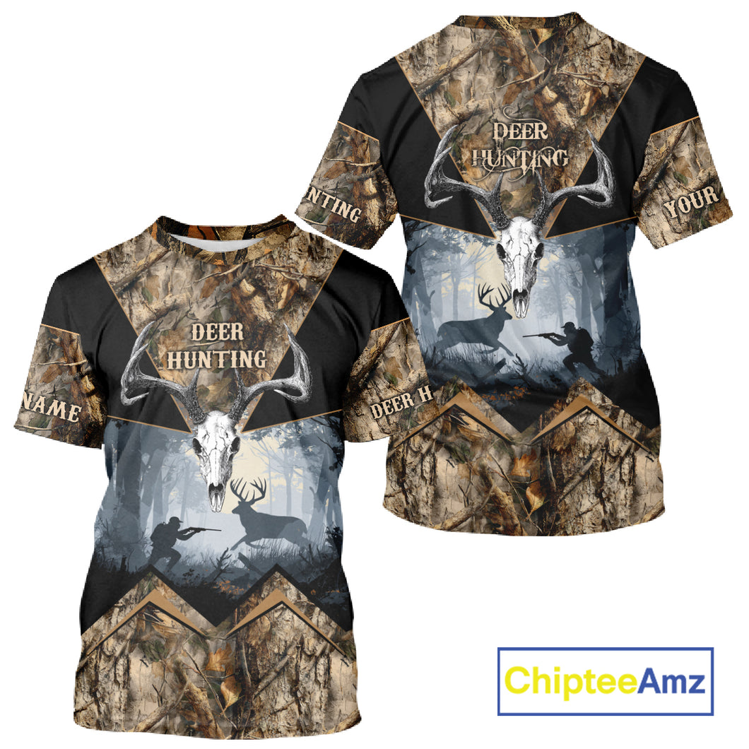 Custom 3D Deer Hunting Forest Camo with Big Buck Shirt for Men, Best Hunting Gifts for Hunters NBT72