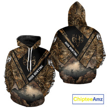 Load image into Gallery viewer, Deer Hunting Shirt Custom Name 3D All Over Print with Deer Skull &amp; Brown Camo For Deer Hunters NBT79