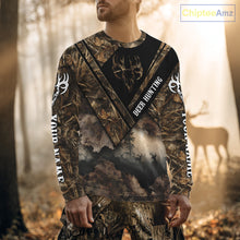 Load image into Gallery viewer, Deer Hunting Shirt Custom Name 3D All Over Print with Deer Skull &amp; Brown Camo For Deer Hunters NBT79