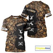 Load image into Gallery viewer, Custom Deer Hunting Brown Camo Shirts for Men, Hunting Gifts, Camouflage Deer Hunting Shirts NBT83