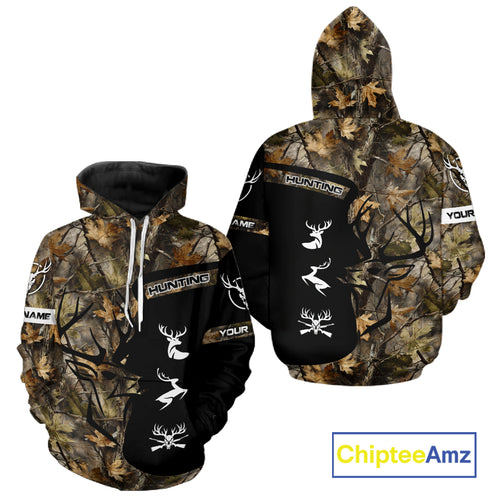 Custom Deer Hunting Fall Camo Shirts for Men, Hunting Gifts, Camouflage Deer Hunting Shirts NBT84