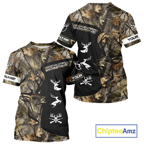 Custom Deer Hunting Fall Camo Shirts for Men, Hunting Gifts, Camouflage Deer Hunting Shirts NBT84