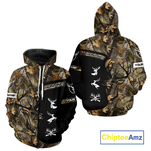 Custom Deer Hunting Fall Camo Shirts for Men, Hunting Gifts, Camouflage Deer Hunting Shirts NBT84