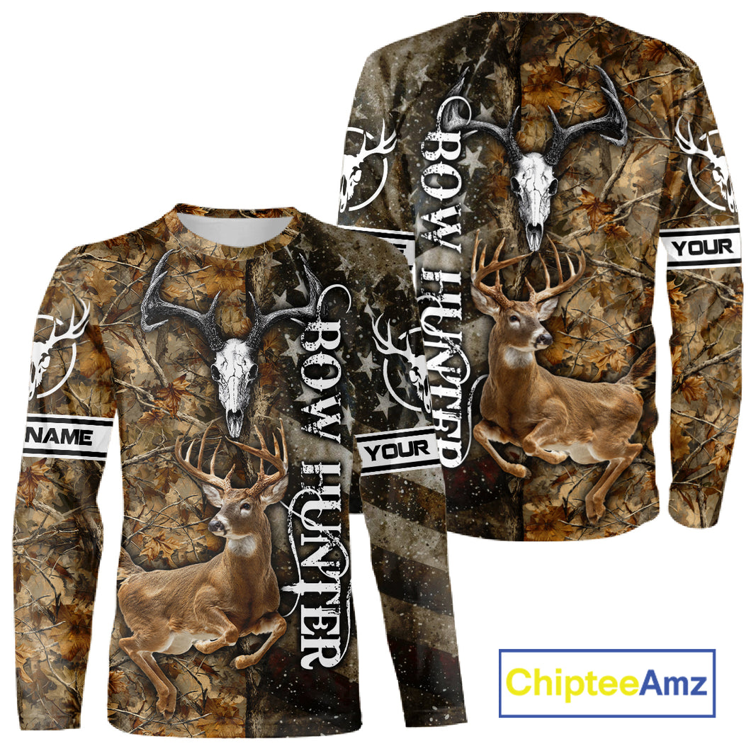 Best Deer Hunting American Flag Custom Camo Shirts for Deer Season, Hunting Shirts for Men NBT89