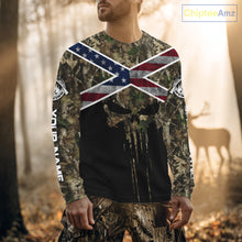Load image into Gallery viewer, Camo Deer Hunting Shirts with US Flag, Personalized Deer Hunting Shirt, Hunting Gifts for Men NBT95