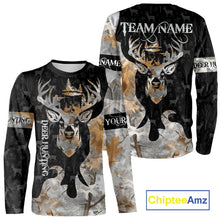 Load image into Gallery viewer, Snowfall Deer Hunting Hoodie, Longsleeves Shirt – Winter Camo Custom Name for Big Game Hunters NBT33