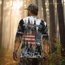 Load image into Gallery viewer, Best Deer Hunting Shirt with US Flag &amp; Orange Camo for Hunters, Perfect Hunter Gifts NBT16