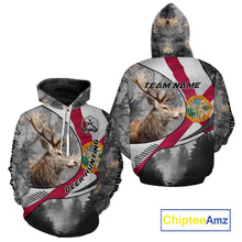Load image into Gallery viewer, Florida Flag Grey Camo Elk Hunting Hoodie, Longsleeve Shirt - Personalized Gift for Hunters NBT17