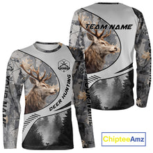 Load image into Gallery viewer, Grey Camo Elk Hunting Shirt for Men – Big Buck Design, Personalized Hunter Gift NBT18