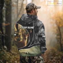 Load image into Gallery viewer, Personalized Deer Hunting Hoodie, Longsleeve Shirt – Whitetail Buck, Fall Camo, Gifts for Men NBT27