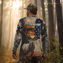 Load image into Gallery viewer, American Flag Camouflage Red Deer Hunting Shirts – Custom Name Hunting Clothes for Men NBT39