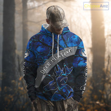 Load image into Gallery viewer, Best Deer Hunting Blue Camo Custom Name 3D Printing Shirts, Hunting Gifts for Men NBT62