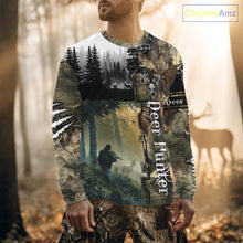 Load image into Gallery viewer, Personalized Forest Camo Deer Hunting 3D All Over Printed Custom Name Shirts Hunting Gifts NBT65