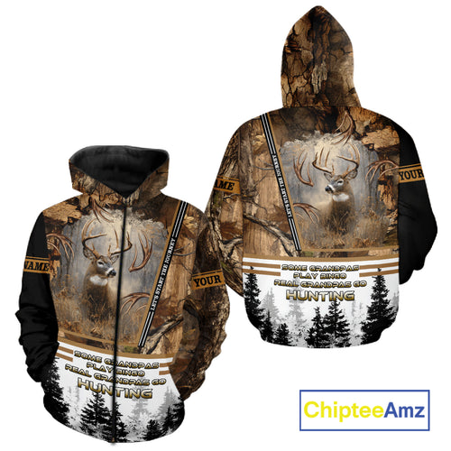 Best Brown Camouflage Deer Hunting Grandpa 3D All Over Printed Shirts, Deer Hunting Gifts NBT81