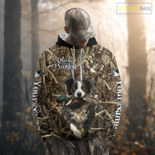 Load image into Gallery viewer, Custom Border Collies Duck Hunting Camo 3D Printed Shirts, Duck Hunting Apparel, Hunting Gifts NBT191