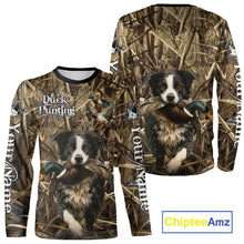 Load image into Gallery viewer, Custom Border Collies Duck Hunting Camo 3D Printed Shirts, Duck Hunting Apparel, Hunting Gifts NBT191