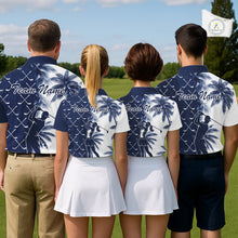 Load image into Gallery viewer, Blue Tropical Palm Trees Golf Club Pattern Mens Golf Polo Shirts Custom Team Golf Shirt NBT567