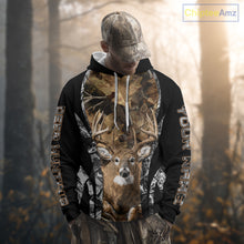 Load image into Gallery viewer, Whitetail Deer 3D All Over Printed Fall Season Camo Hoodie Custom Name Shirt NBT314
