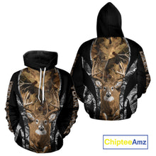 Load image into Gallery viewer, Whitetail Deer 3D All Over Printed Fall Season Camo Hoodie Custom Name Shirt NBT314