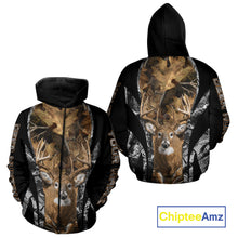 Load image into Gallery viewer, Whitetail Deer 3D All Over Printed Fall Season Camo Hoodie Custom Name Shirt NBT314