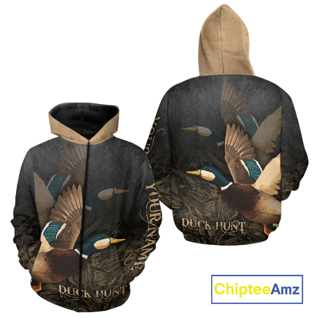 Beautiful Mallard Duck Hunting 3D Print Camouflage Shirts, Duck Hunting Clothes NBT208