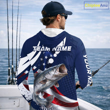 Load image into Gallery viewer, Catfish Fishing American Flag Custom Long Sleeve Hooded Tournament Fishing Shirts, Team Catfish Shirts NBT718