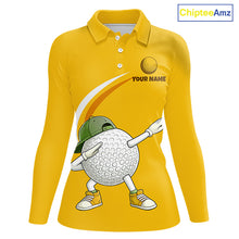 Load image into Gallery viewer, Yellow Funny Golf Ball Custom Team Polo Shirt, Personalized Womens Golf Polo Shirt, Golf Lovers Gift NBT606