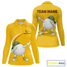 Load image into Gallery viewer, Yellow Funny Golf Ball Custom Team Polo Shirt, Personalized Womens Golf Polo Shirt, Golf Lovers Gift NBT606