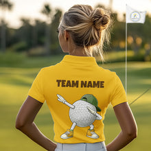 Load image into Gallery viewer, Yellow Funny Golf Ball Custom Team Polo Shirt, Personalized Womens Golf Polo Shirt, Golf Lovers Gift NBT606