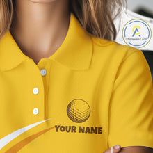Load image into Gallery viewer, Yellow Funny Golf Ball Custom Team Polo Shirt, Personalized Womens Golf Polo Shirt, Golf Lovers Gift NBT606