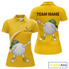 Load image into Gallery viewer, Yellow Funny Golf Ball Custom Team Polo Shirt, Personalized Womens Golf Polo Shirt, Golf Lovers Gift NBT606