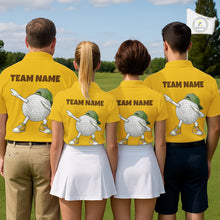 Load image into Gallery viewer, Yellow Funny Golf Ball Custom Team Polo Shirt, Personalized Mens Golf Polo Shirt, Golf Lovers Gift NBT606