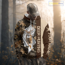 Load image into Gallery viewer, Whitetail Deer Hunting Shirt Forest Camo Custom Name Hunting Clothes For Deer Hunters NBT329
