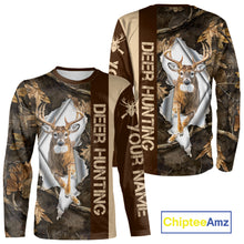 Load image into Gallery viewer, Whitetail Deer Hunting Shirt Forest Camo Custom Name Hunting Clothes For Deer Hunters NBT329