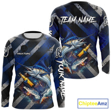 Load image into Gallery viewer, Marlin Fishing Custom Long Sleeve Fishing Shirts, Funny Beer Marlin Fishing Shirt NBT737